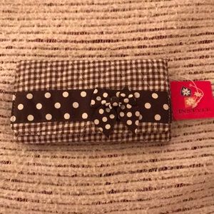 Chocolate Brown Gingham with Bow Wallet